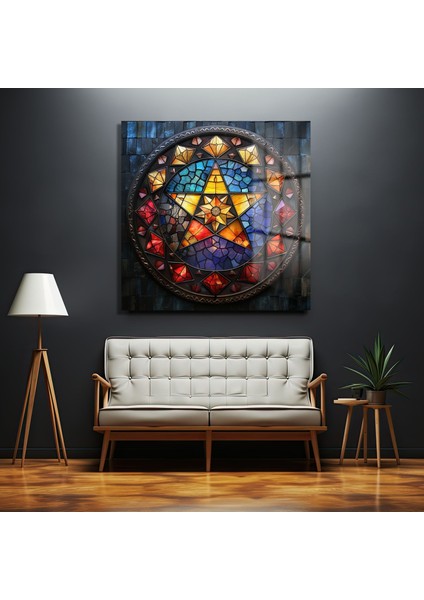 Elmas Yıldız Kare Cam Tablo modelleri