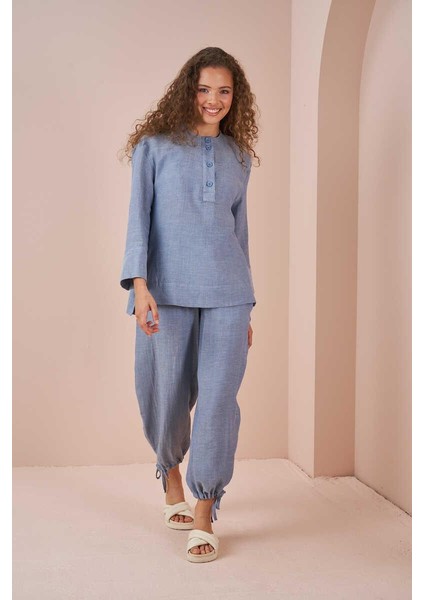 Yanları Yırtmaçlı Müslintunik Mavi fiyatları