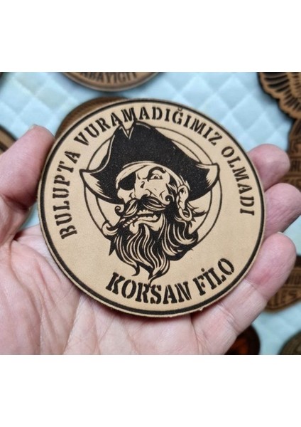 Askeri Malzeme Korsan Filo - Deri Peç - Arma - Askeri Patch - Korsan Peç