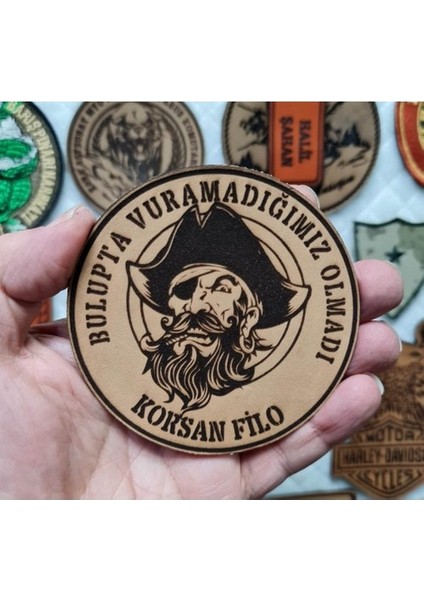 Askeri Malzeme Korsan Filo - Deri Peç - Arma - Askeri Patch - Korsan Peç