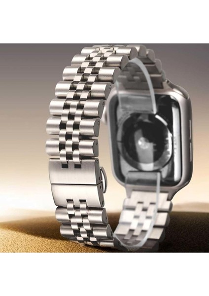 Apple Watch Uyumlu 42 - 49MM Starlight Paslanmaz Çelik Rolex Kordon fiyatları