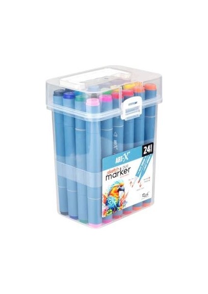 Art-X Sketch Marker Duo Çift Uçlu Marker Kalem 24 Renk Set