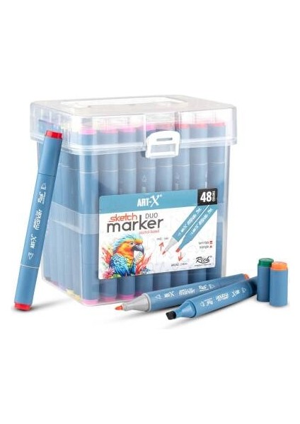 Art-X Sketch Marker Duo Çift Uçlu Marker Kalem 48 Renk Set