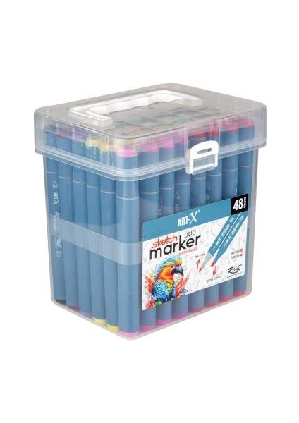 Art-X Sketch Marker Duo Çift Uçlu Marker Kalem 48 Renk Set