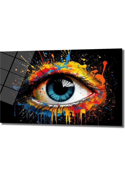 Renkli̇ Göz Art Dekorati̇f Cam Tablo, Ev Dekorasyon, Ofi̇s Dekorasyon fiyatları