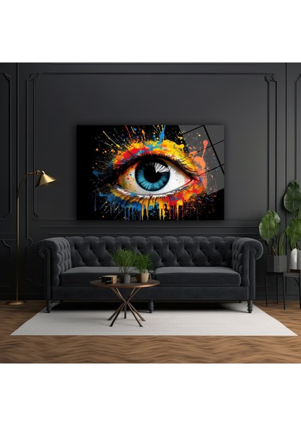 Renkli̇ Göz Art Dekorati̇f Cam Tablo, Ev Dekorasyon, Ofi̇s Dekorasyon modelleri
