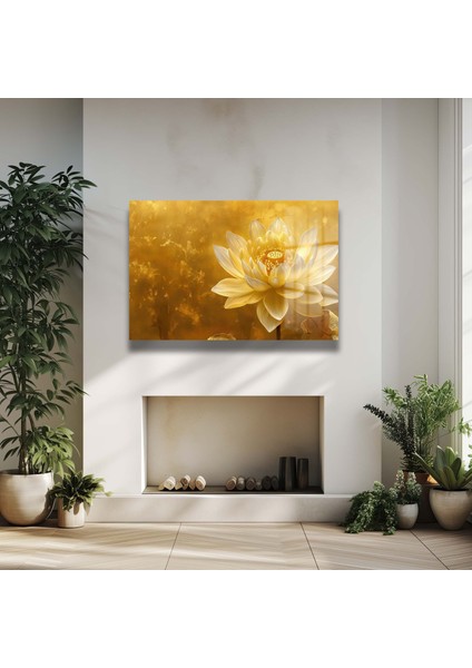 Dekorati̇f Altın Lotus Yatay Cam Tablo fırsatları