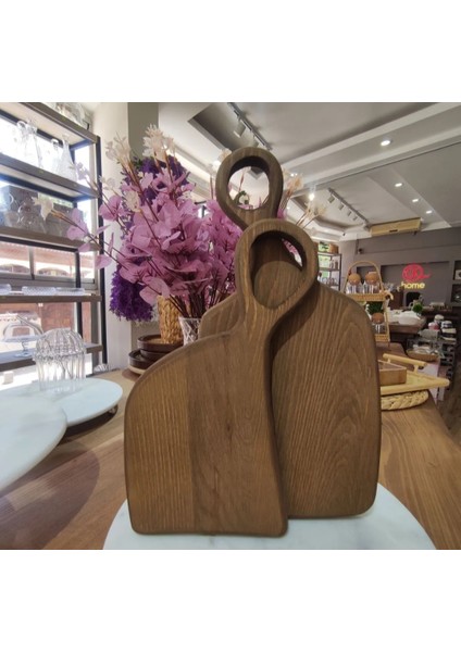 2'li Ahşap Dekoratif Kesme ve Sunum Tahtası Analı Kızlı Kesme Tahtası (Büyük 34X11 Küçük: 27X13 Cm) fiyatları