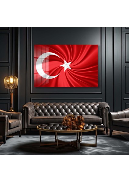 Türk Bayraği 3 Yatay Cam Tablo indirimleri