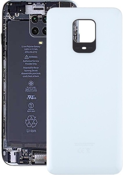 Xiaomi Uyumlu Için Redmi Note 9s Cam Pil Arka Kapak Beyaz