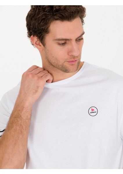 Erkek Beyaz Bisiklet Yaka Oversize T-Shirt 50266514-VR013 fiyatları