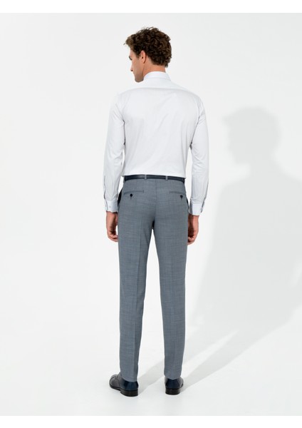 Erkek Açık Lacivert Slim Fit Yün Karışımlı Kumaş Pantolon 50255280-VR059 fırsatları