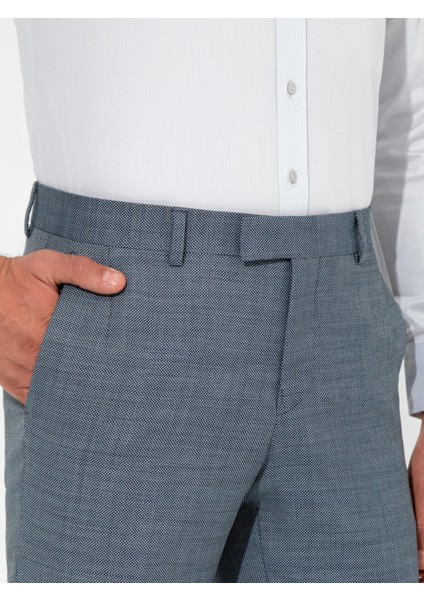 Erkek Açık Lacivert Slim Fit Yün Karışımlı Kumaş Pantolon 50255280-VR059 indirimleri