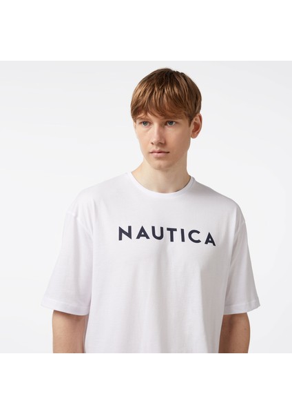 Erkek Beyaz Oversize T-Shirt VE45508T.1BW