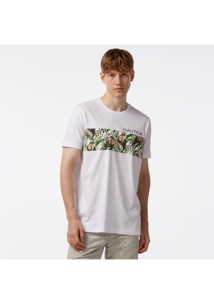 Nautıca Erkek Beyaz Standart Fıt Kısa Kollu T-Shırt V45205T.1BW
