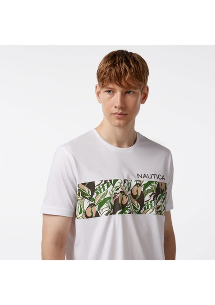 Nautıca Erkek Beyaz Standart Fıt Kısa Kollu T-Shırt V45205T.1BW fırsatları