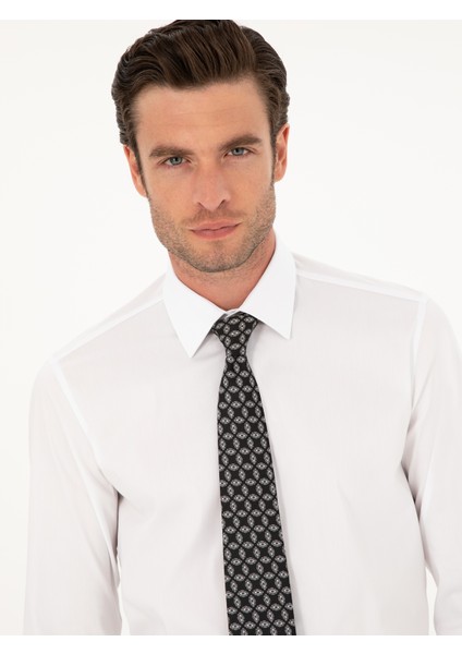 Erkek Beyaz Slim Fit Pamuk Karışımlı Gömlek 50284433-VR013 fiyatları