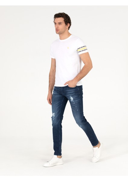 Erkek Koyu Mavi Slim Fit Jean Pantolon 50268163-DN0023