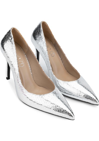 Kadın Deri Gri Topuklu Ayakkabı 1037 5063 Bn Ayk Y24 Gumus fiyatları