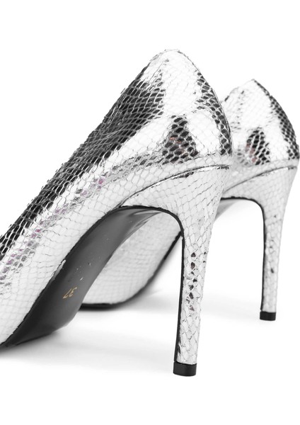 Kadın Deri Gri Topuklu Ayakkabı 1037 5063 Bn Ayk Y24 Gumus fırsatları