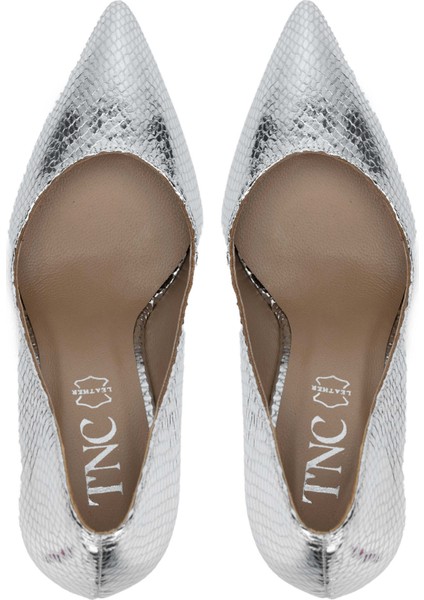 Kadın Deri Gri Topuklu Ayakkabı 1037 5063 Bn Ayk Y24 Gumus indirimleri