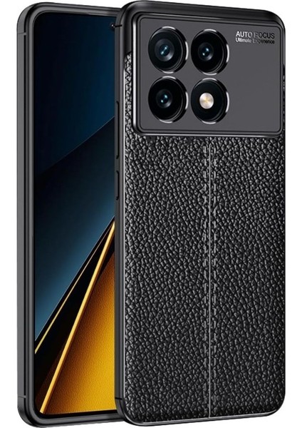 Poco X6 Pro Deri Desenli Silikon Kılıf - Ultra Darbe Emici Kamera Korumalı Kapak