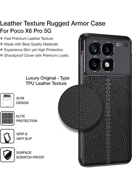 Poco X6 Pro Deri Desenli Silikon Kılıf - Ultra Darbe Emici Kamera Korumalı Kapak fiyatları