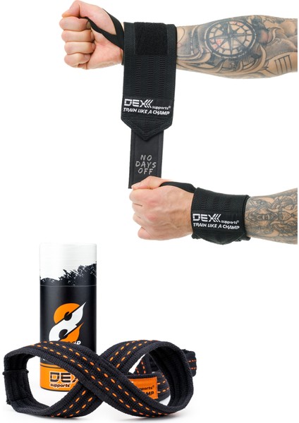 8 Loop Straps+Wrist Wraps Bilek Bandajı 2'li Set