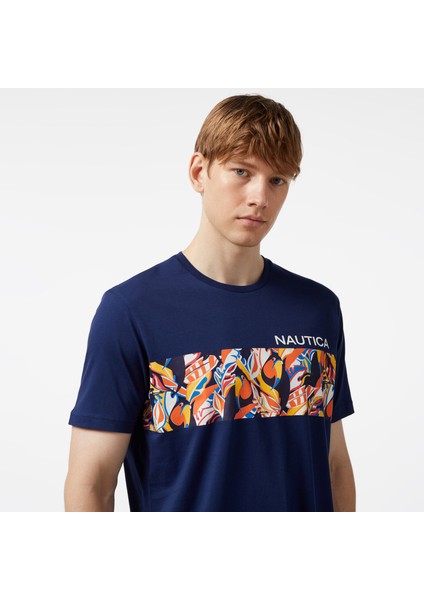 Nautıca Erkek Mavi Standart Fıt Kısa Kollu T-Shırt V45205T.4JN fırsatları
