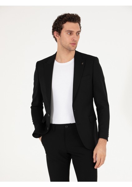 Erkek Siyah Slim Fit Yün Karışımlı Ceket 50264771-VR046 fiyatları