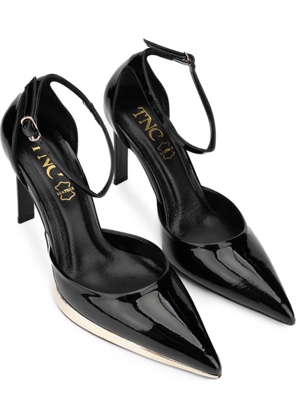 Kadın Deri Siyah Rugan Topuklu Ayakkabı 1037 5531 Bn Sndlt Y24 Sıyah Rgn fiyatları