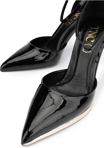 Kadın Deri Siyah Rugan Topuklu Ayakkabı 1037 5531 Bn Sndlt Y24 Sıyah Rgn modelleri