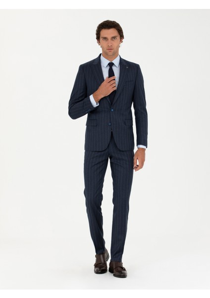 Erkek Lacivert Slim Fit Takım Elbise 50272588-VR033