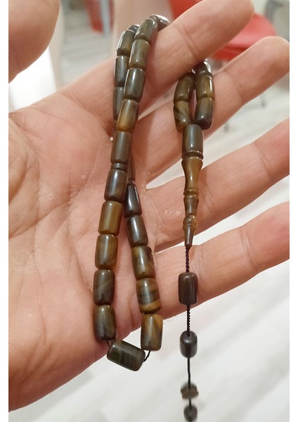 7X11MM Usta Mühürlü Toprak Renkli 33LÜK Sıkma Kehribar