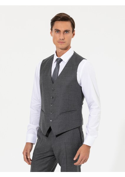 Erkek Gri Slim Fit Yelek 50257927-VR024 fırsatları