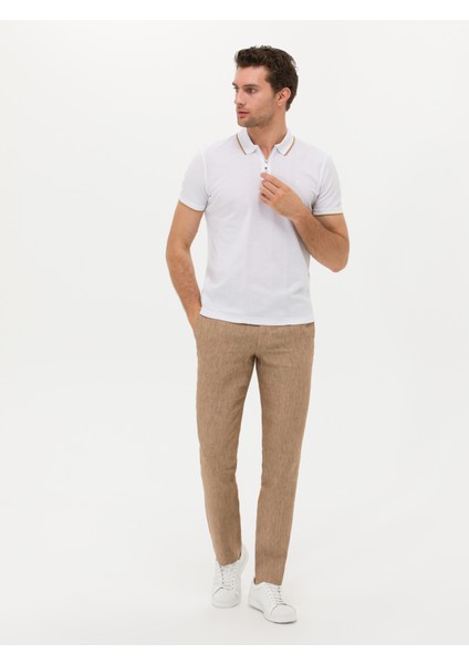 Erkek Kahverengi Slim Fit Beli Bağcıklı %100 Keten Pantolon 50268873-VR029 modelleri
