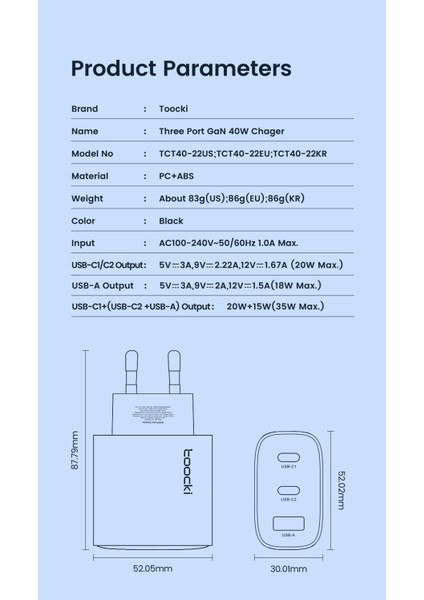 40W Gan USB Şarj Tipi C Qc 4.0 Hızlı Şarj Çift Tip C Hızlı Telefon Şarj MacBook Pro/air iPhone 15/14/13/12/11 Samsung/xiaomi