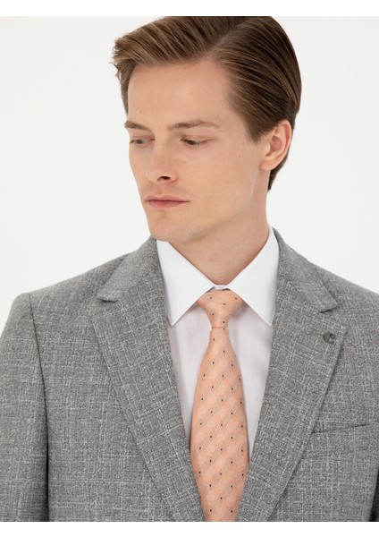 Erkek Gri Slim Fit Yün Takım Elbise 50272638-VR024