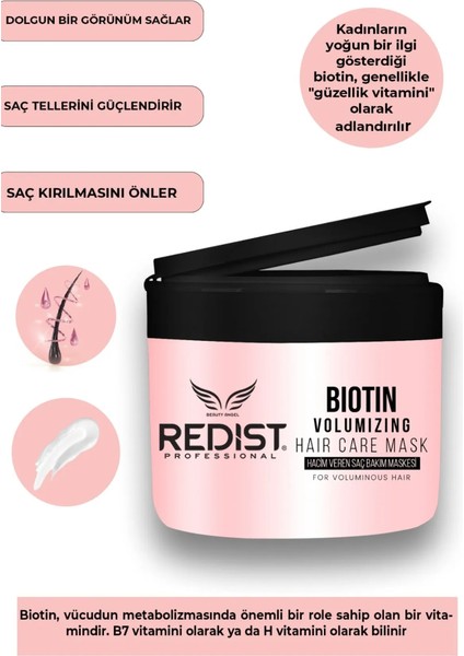 Biotin Hacim Veren Saç Bakım Maskesi Saç Tellerini Güçlendirir 250 Ml