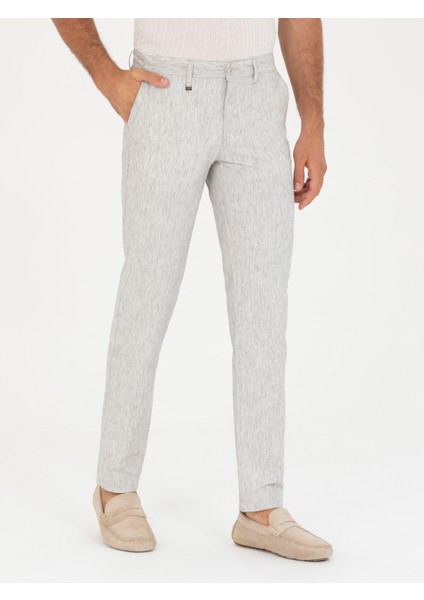Erkek Taş Slim Fit Keten Karışımlı Kanvas Pantolon 50266850-VR049 fiyatları