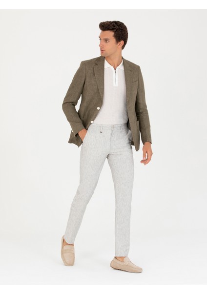 Erkek Taş Slim Fit Keten Karışımlı Kanvas Pantolon 50266850-VR049 modelleri