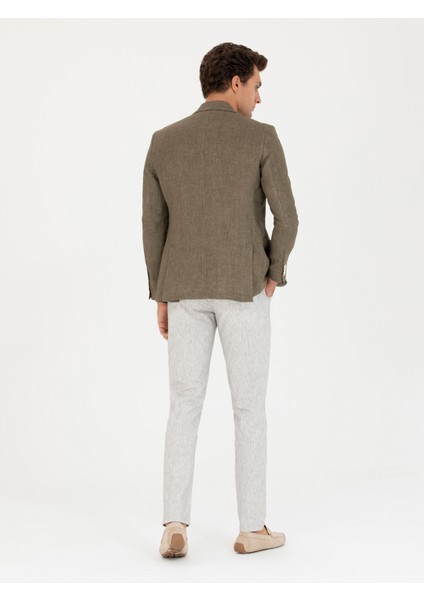 Erkek Taş Slim Fit Keten Karışımlı Kanvas Pantolon 50266850-VR049 fırsatları