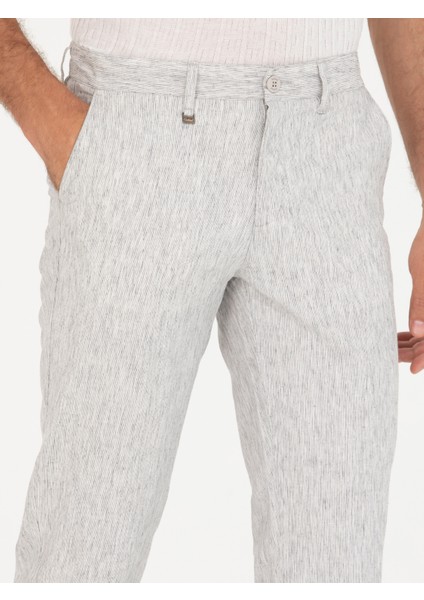 Erkek Taş Slim Fit Keten Karışımlı Kanvas Pantolon 50266850-VR049 indirimleri