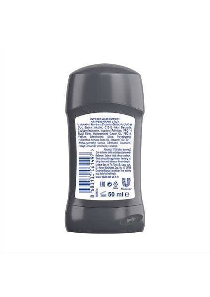 Men Erkek Deodorant Stick Clean Comfort 50ml