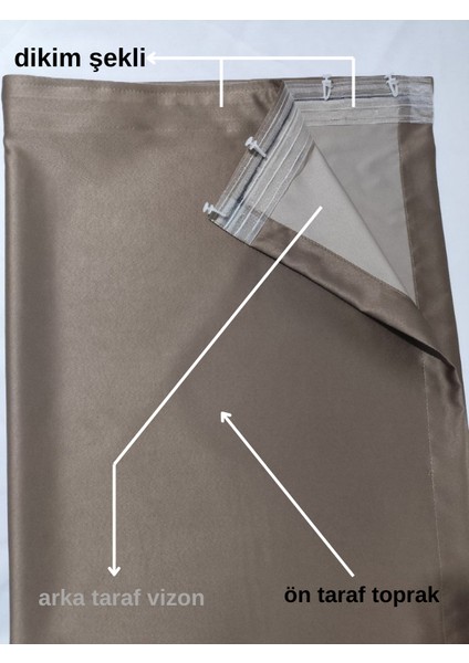 Karartma Perde Lüks Blackout Koyu Vizon Çift Taraflı fiyatları