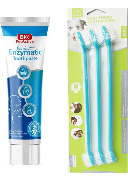 Enzymatic Köpek Diş Macunu 100 ml + Diş Fırçası 3 'lü