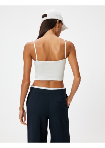Crop Atlet Basic Ip Askılı Slim Fit