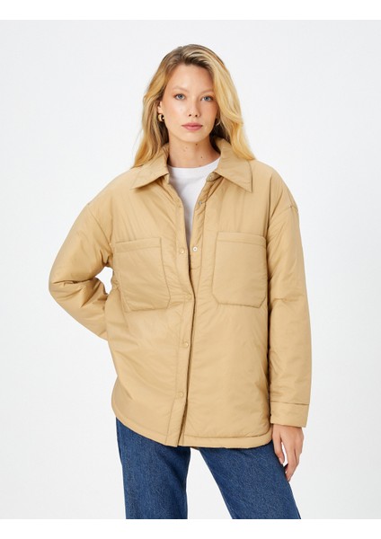 Mevsimlik Mont Cep Detaylı Gömlek Yaka Çıtçıt Düğmeli modelleri