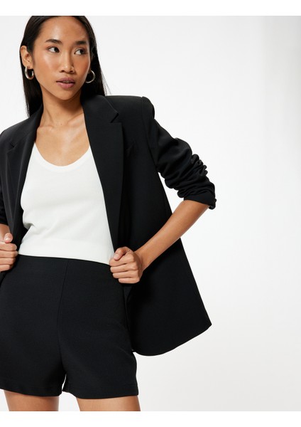 Mini Şort Yüksek Bel Slim Fit