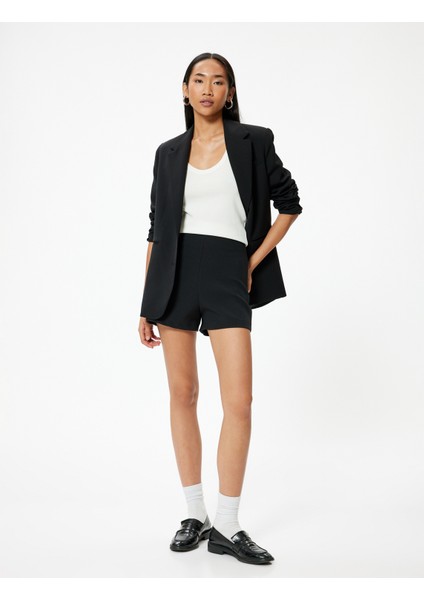 Mini Şort Yüksek Bel Slim Fit